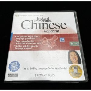 Instant Immersion Audio Chinese Mandarin Lessons Boxed 8 CD 2-Way Phrase Book